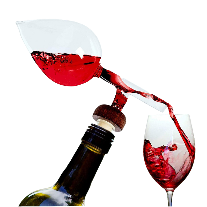 Italian Wine Aerator Decanter, Aerator Pourer, Red & White In Bottle Aerators, Makes Your Wines Taste Better, Italian Design Decanter, Whiskey & Spirits Gifts, 2x5 Inches Areadivino Aerator Clear