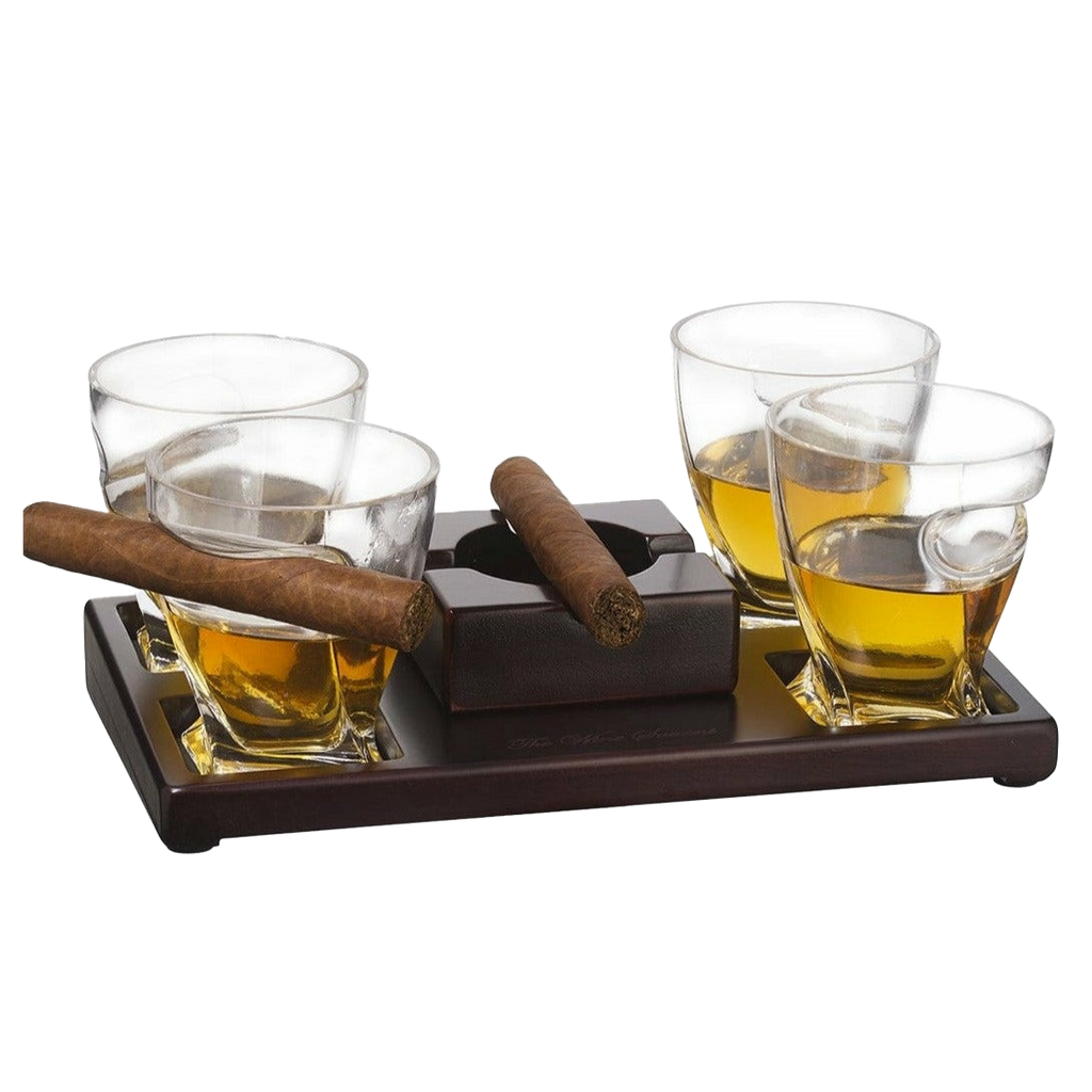 Cigar Holder Whiskey Glasses Set – The Wine Savant