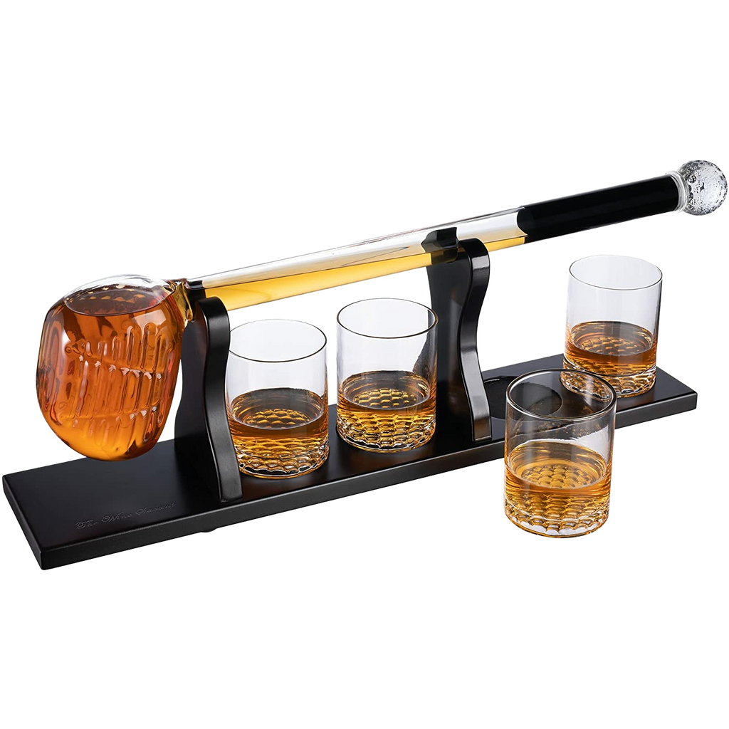 Golf Whiskey Decanter and 4 Liquor Glasses - Decanter & Glass Set - Go –  The Wine Savant