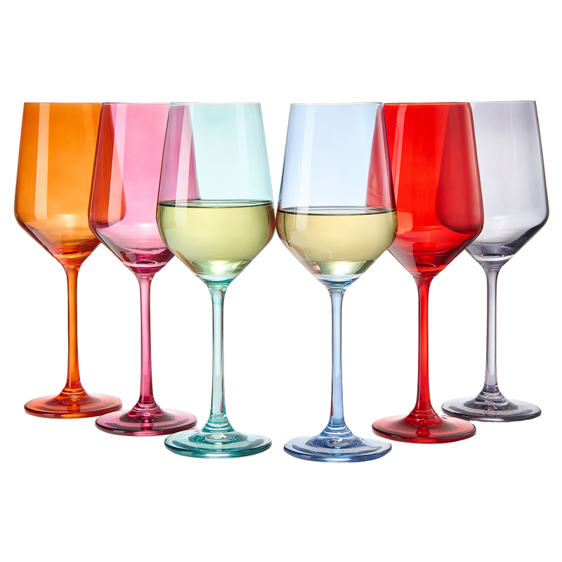 Vintage Multi Colored Clear Twisted Stem Wine Glasses Set of 6, 4 oz Wine  Glasses, Vintage 4 oz Cocktail Glasses, Unique Wine Glasses