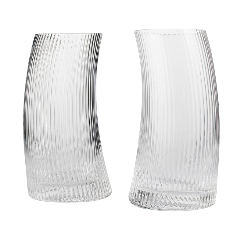 Set of 2 Curvy Cocktail Glasses 8oz by The Wine Savant - Swerve Twist Glasses Curved Glasses for Cocktails, Perfect For Any Bar, Anniversary Gift, Birthday Gift, Wedding Gift Or Cocktail Party