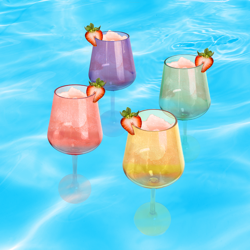 2pcs Floating Beach Glass Shatterproof Poolside Wine Glass Long Stem Drinking  Glasses For Swimming Pool Beach Outdoor Camping - AliExpress