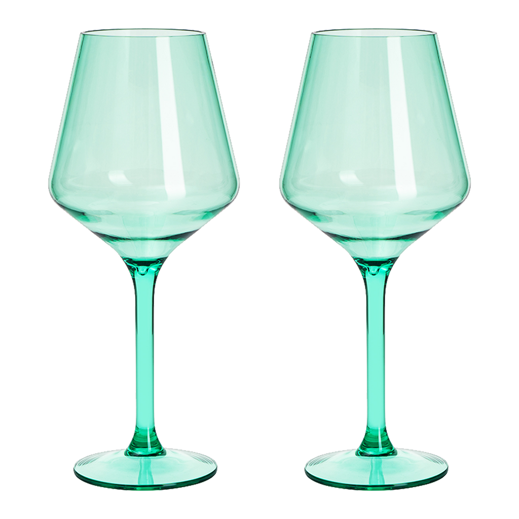 Floating Wine Glasses for Pool - Set of 2-15 OZ Shatterproof Poolside Wine  Glasses, Tritan Plastic Reusable Stemware, Beach Outdoor Cocktail, Wine