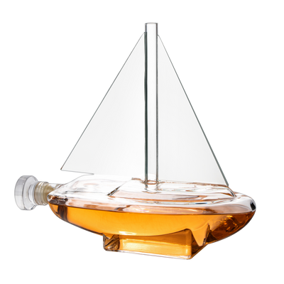 Sailboat Whiskey & Wine Decanter Ship - The Wine Savant Ship Decanter Set 750ml - Drink Dispenser for Wine, Whiskey, Ship In A Bottle Decanters Bar Set, Liquor Scotch Bourbon, Boating Mariner Gifts