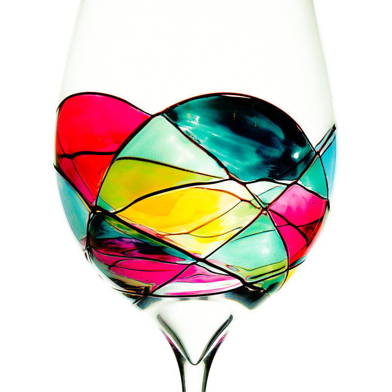 The Wine Savant Artisanal Hand Painted Renaissance Romantic Stain-glassed  Windows Wine Glasses Set o…See more The Wine Savant Artisanal Hand Painted