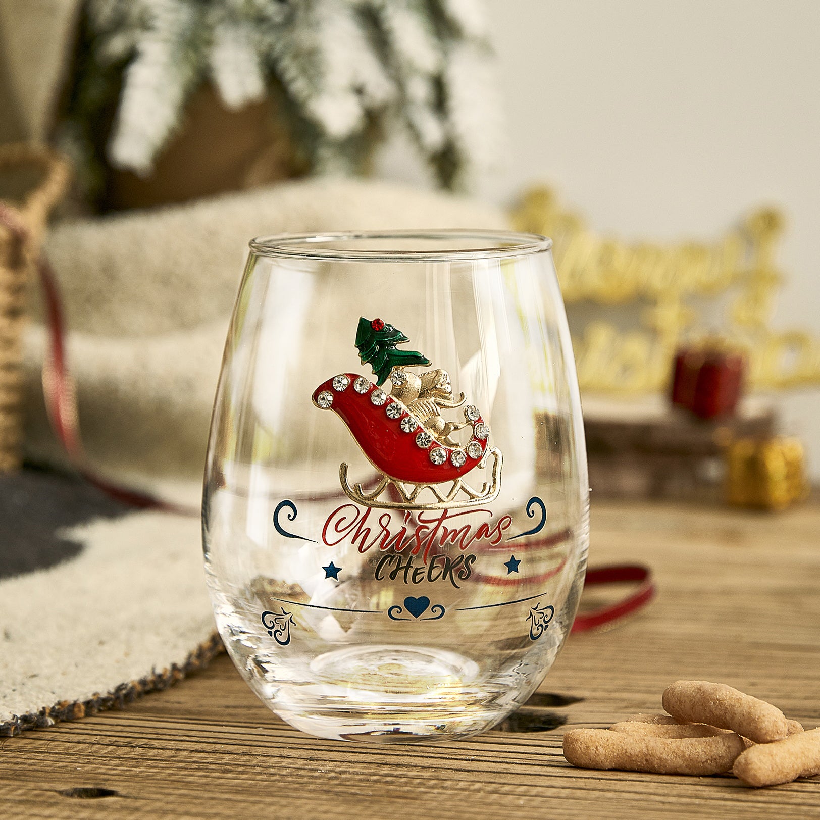 Christmas Wine Glasses set of 2