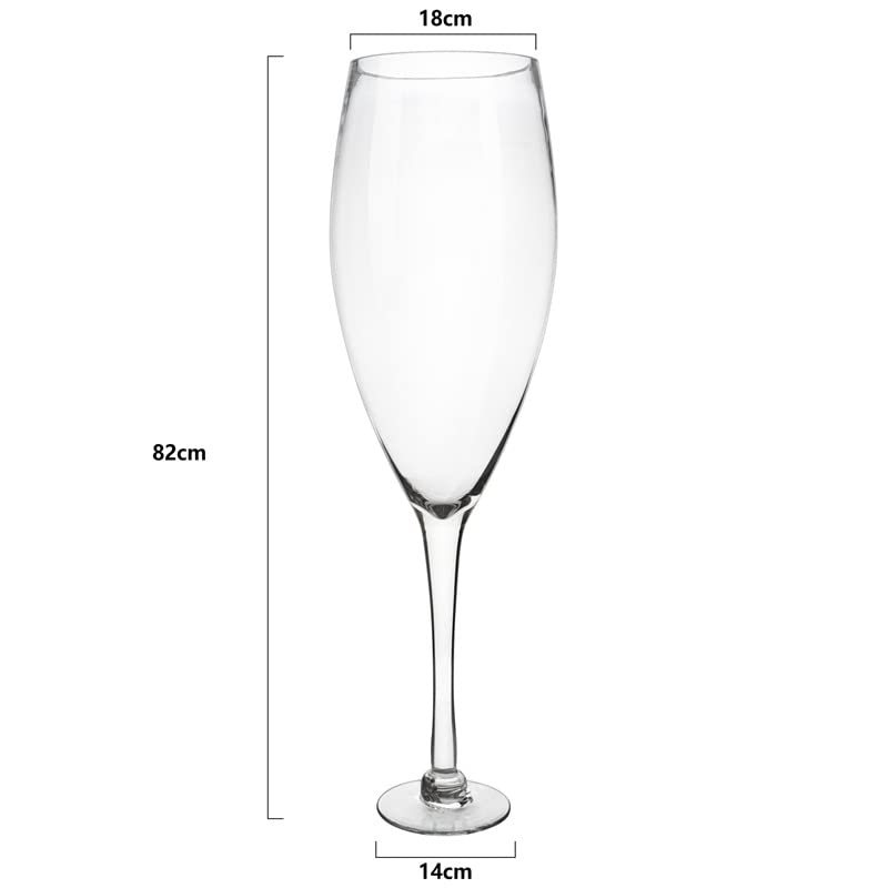 Worlds Largest Giant Wine Glass - Huge 32 Inches, 3.7 Gallons, Mega Pint,  Huge Stemware, Clear Decorative Hand Blown Glassware, Large Novelty