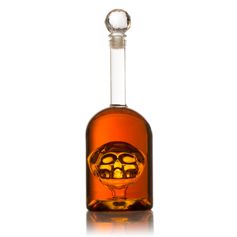 Skull Decanter in Bottler Skull Head by The Wine Savant 750ml, Skull Bottle Skull Face Enlarges with Whiskey, Tequila, Bourbon Scotch or Rum - Great Gift for Any Bar!