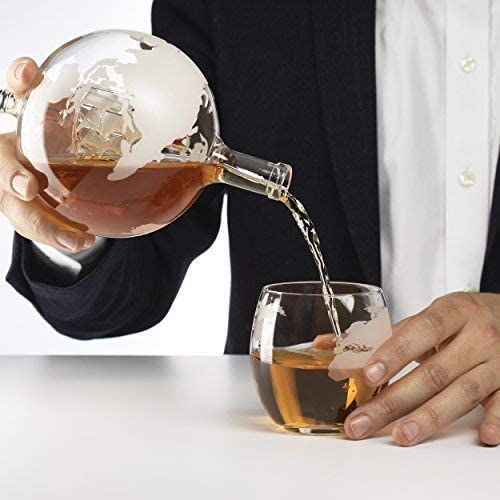 (AUSTRALIA ONLY) World Decanter with 2 Glasses Globe 2-2