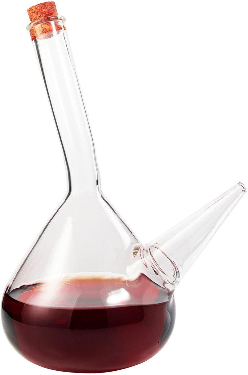 Porron Glass Decanter 34 oz Wine Pitcher 100% Lead-free Glass Decanter for Red Wine, Hand Blown Wine Decanter, Wine Carafe - Wine Gift, Wine Accessories (1000mL)