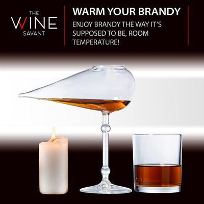 Whiskey, Brandy & Alcohol Warmer Connoisseur Gift Set - Bring The Taste Out of Your Spirits - Including 2 Glasses - Warmer, Tealight or Candle to Warm - Chiller, Insert Ice to Chill Without Diluting
