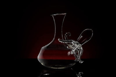 Octopus Tentacle Glass Decanter Handcrafted Decorative for Wine or Whiskey Antique Bronze Finish Statue and Glass Decanter Set 1000 ml, Extraordinary Detail, Kraken Sea - The Wine Savant