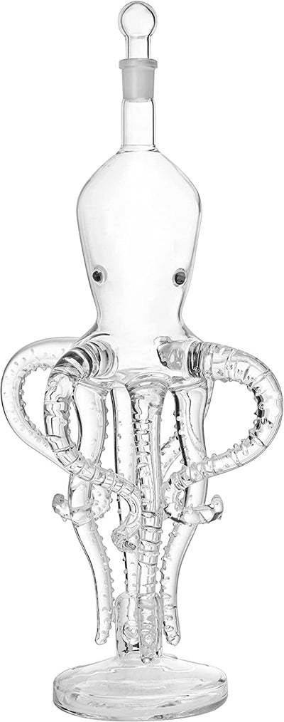 Tall Octopus Whiskey and Wine Decanter 500ml 16.5" H by The Wine Savant - Extraordinary Detail, Kraken Sea, Nautical Gifts, Sea Lover Gifts!