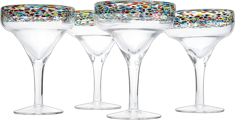 The Wine Savant Mexican Hand Blown Margarita Glasses – Set of 4 Luxury