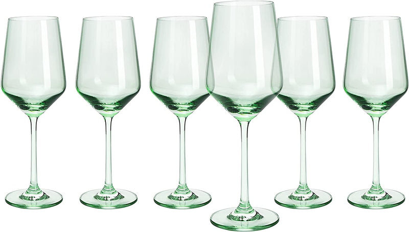 Glasses Set of 6 twisty Cups, Wine Glasses, Handblown Glass