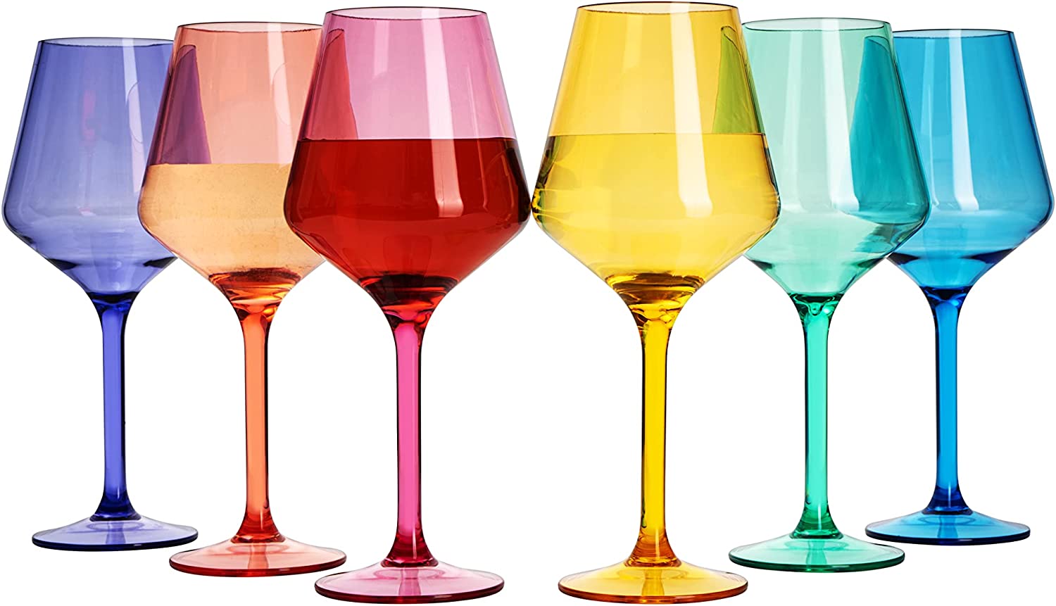 Color Unbreakable Elegant Acrylic Plastic Stemless Wine Glasses 15 oz | Set  of 6 | European Style 10…See more Color Unbreakable Elegant Acrylic