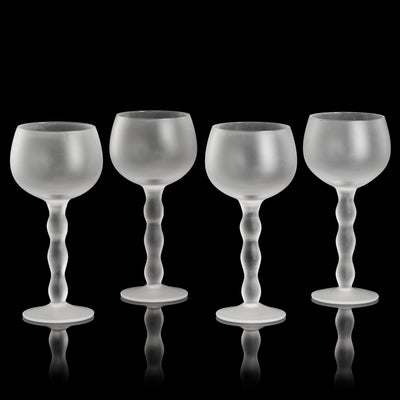 The Wine Savant Aesthetic Cloud Elegant Crystal Wine & Water Glasses, Hand Blown, Premium Trendy Sand Blasted Glasses - Stemmed Red White Wine Glasses, 100% Lead-Free - Pinot Noir - 7 oz Rim