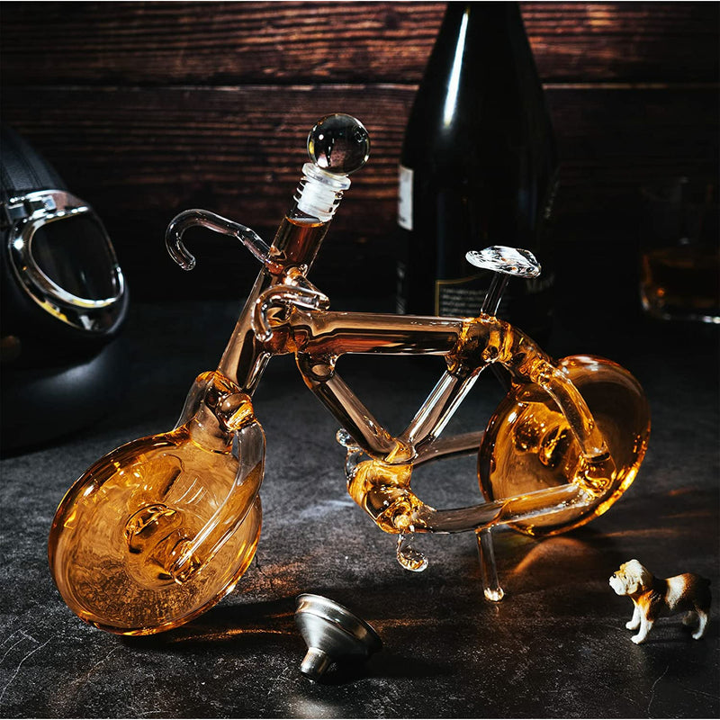 Bicycle Wine & Whiskey Decanter 200ml by The Wine Savant - Bike Decanter for Bourbon and Scotch, Biker Gifts, Cyclist Gifts, Gifts for Bike Enthusiasts, Whiskey Gifts for Dad…