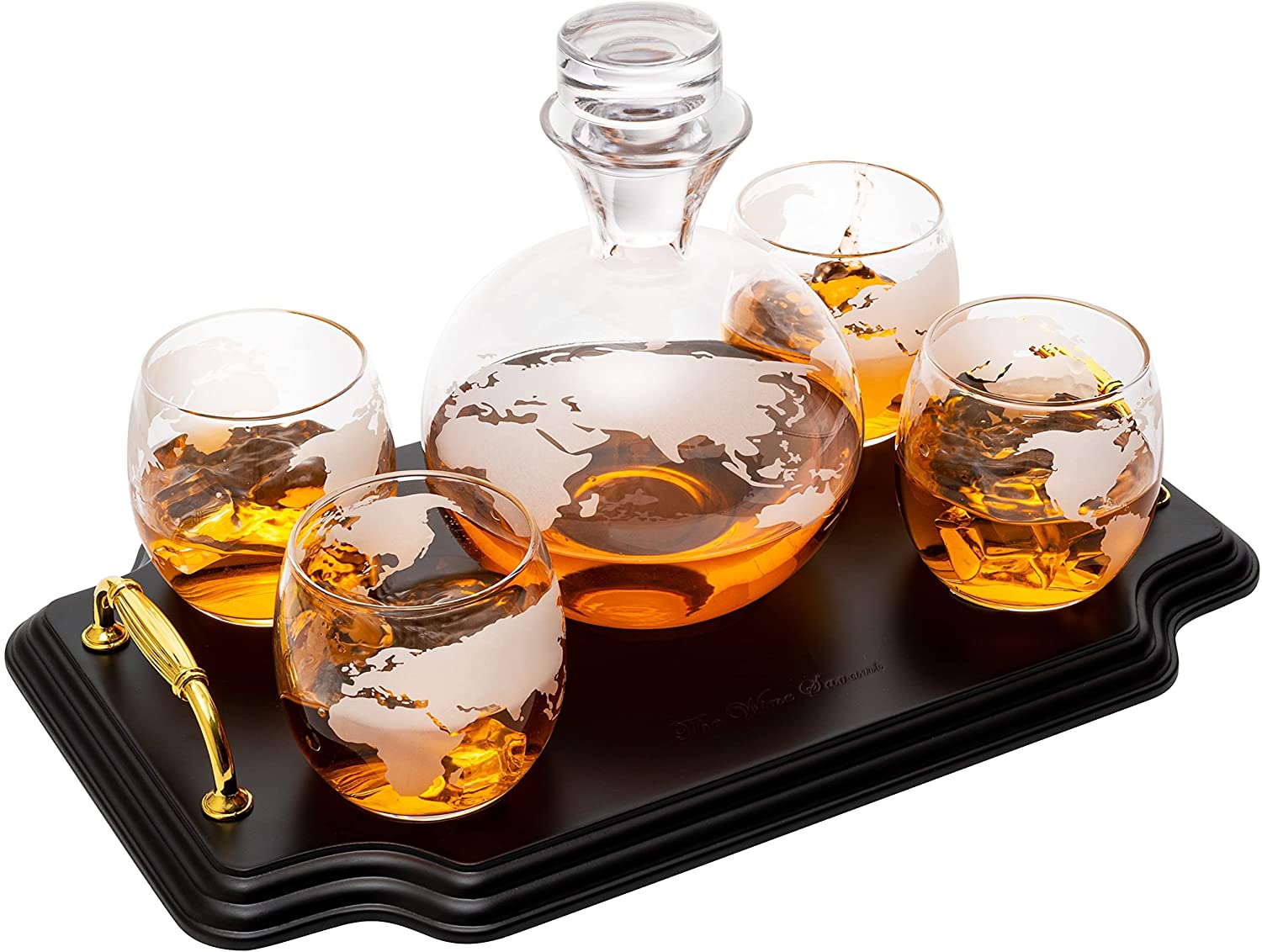Transparent Creative Whiskey Decanter Set Bottle with 2 Wine Glasses 1 –  The Wine Savant