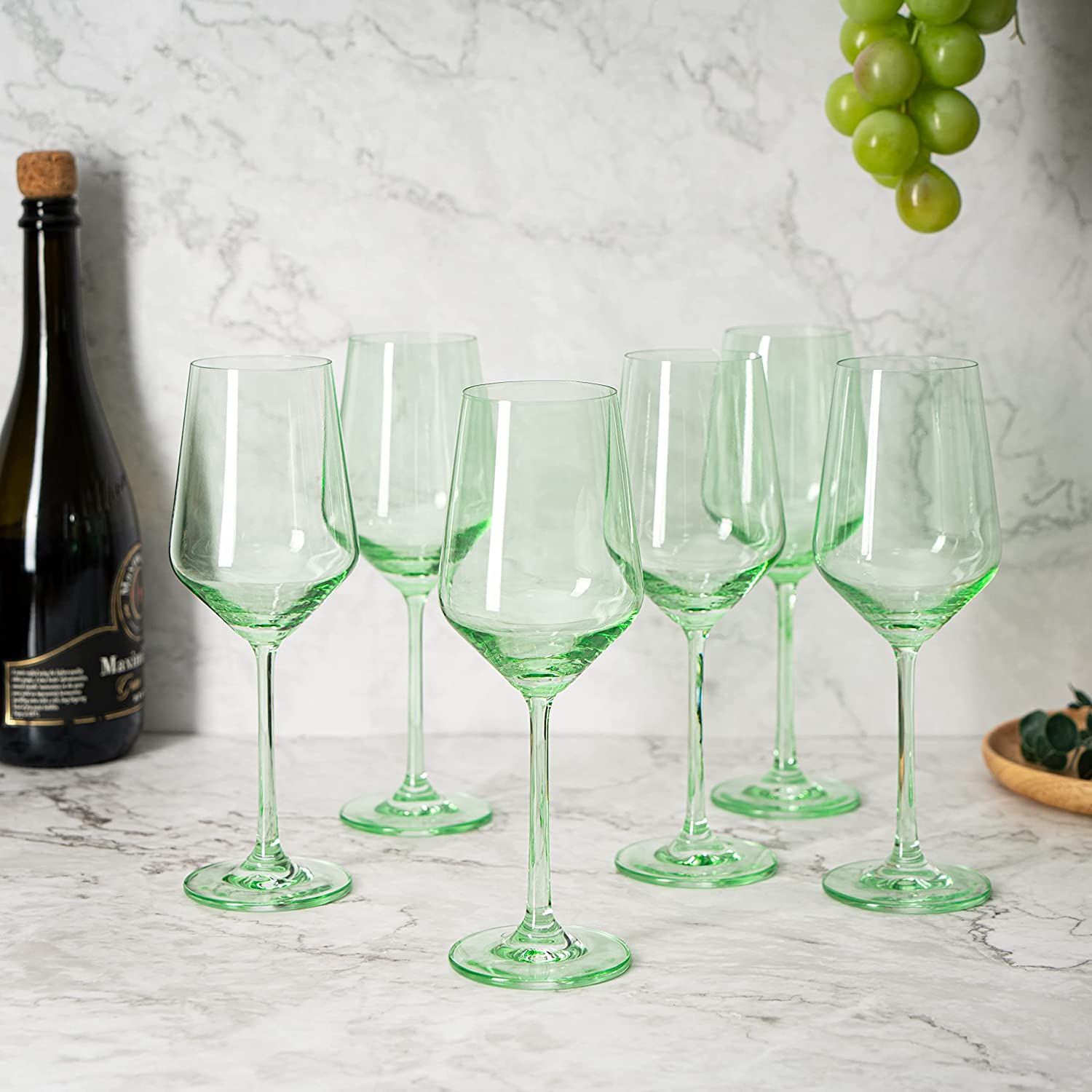 GWN3578 Smoked Square Shaped Wine Glasses - The Westview Shop