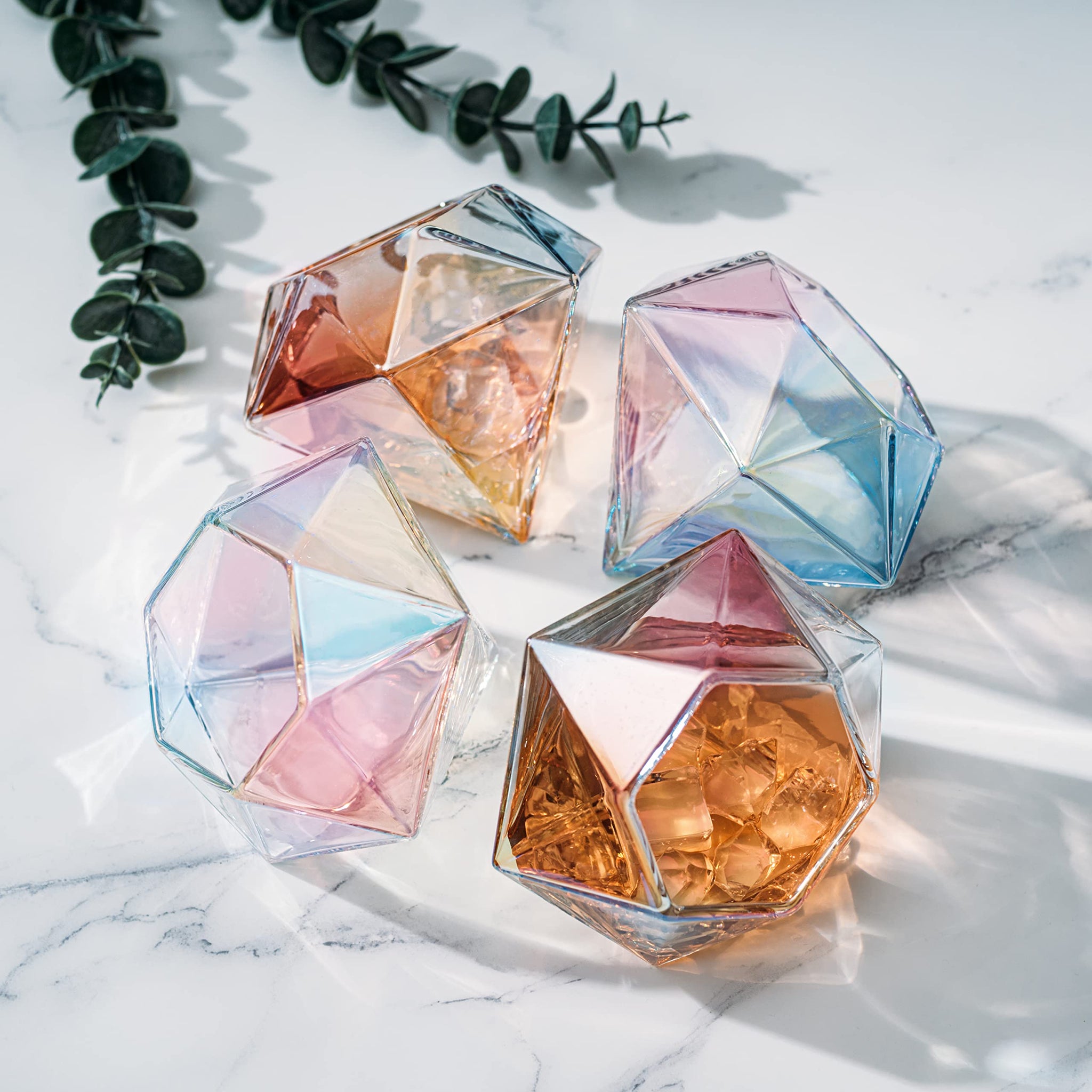 Set of 4 Diamond Whiskey & Wine Glasses 10oz - Wine, Whiskey