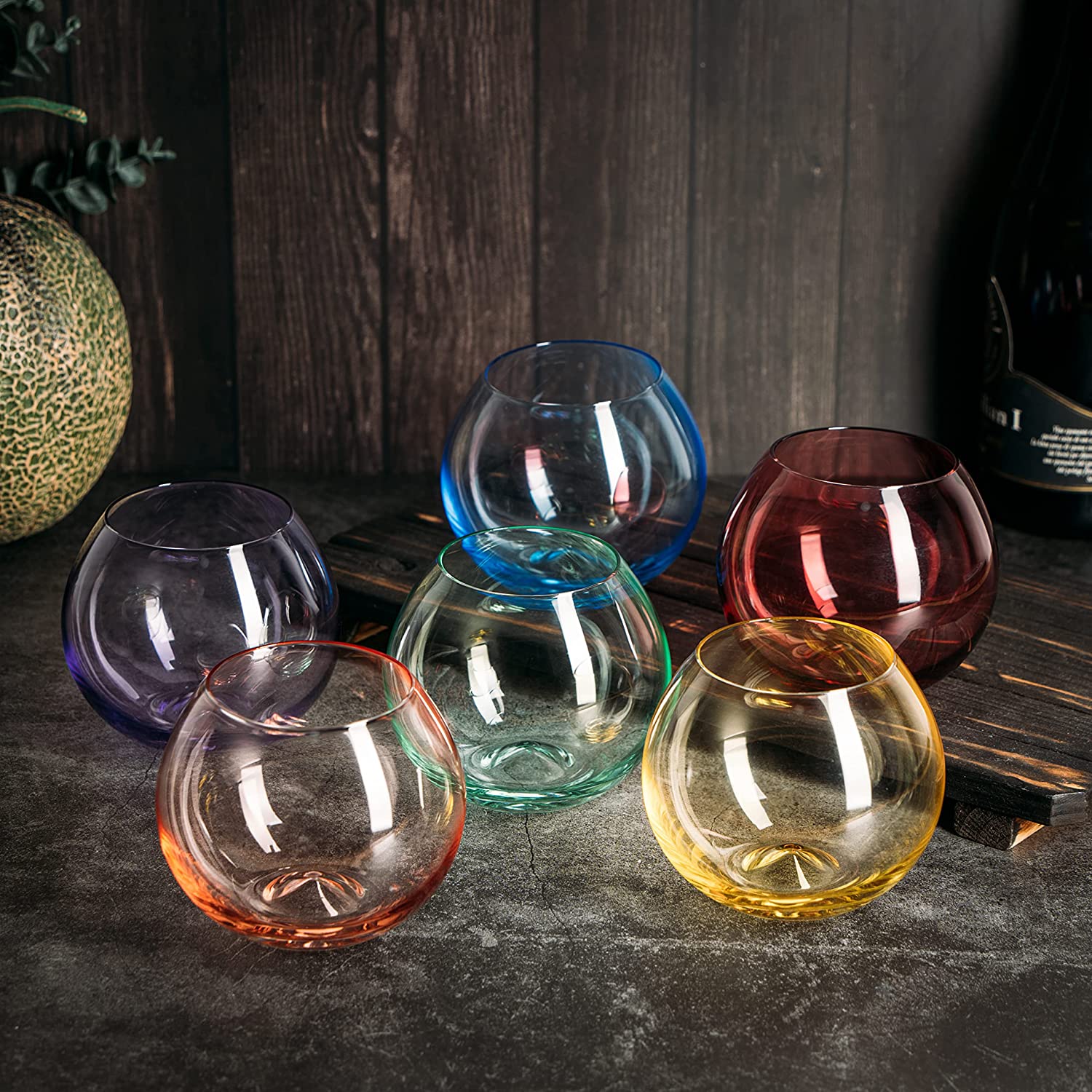 Iridescent Wine Glass set of 2/4/6, 19 oz Pretty Cute Cool Rainbow Colorful  Halloween Glassware - Set of 4