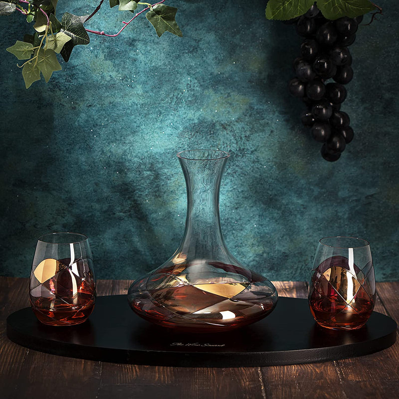 The Wine Savant Hand Painted Renaissance Rectangle Design Wine
