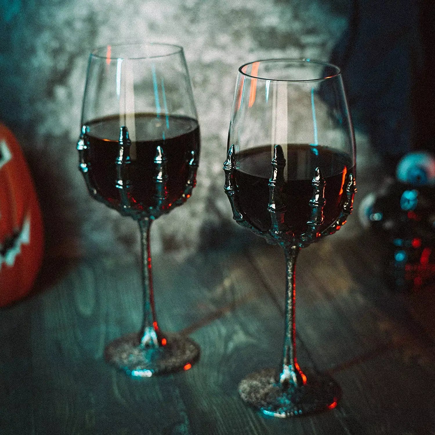 halloween wine glasses Stemmed Skeleton Wine Glasses Set of 2