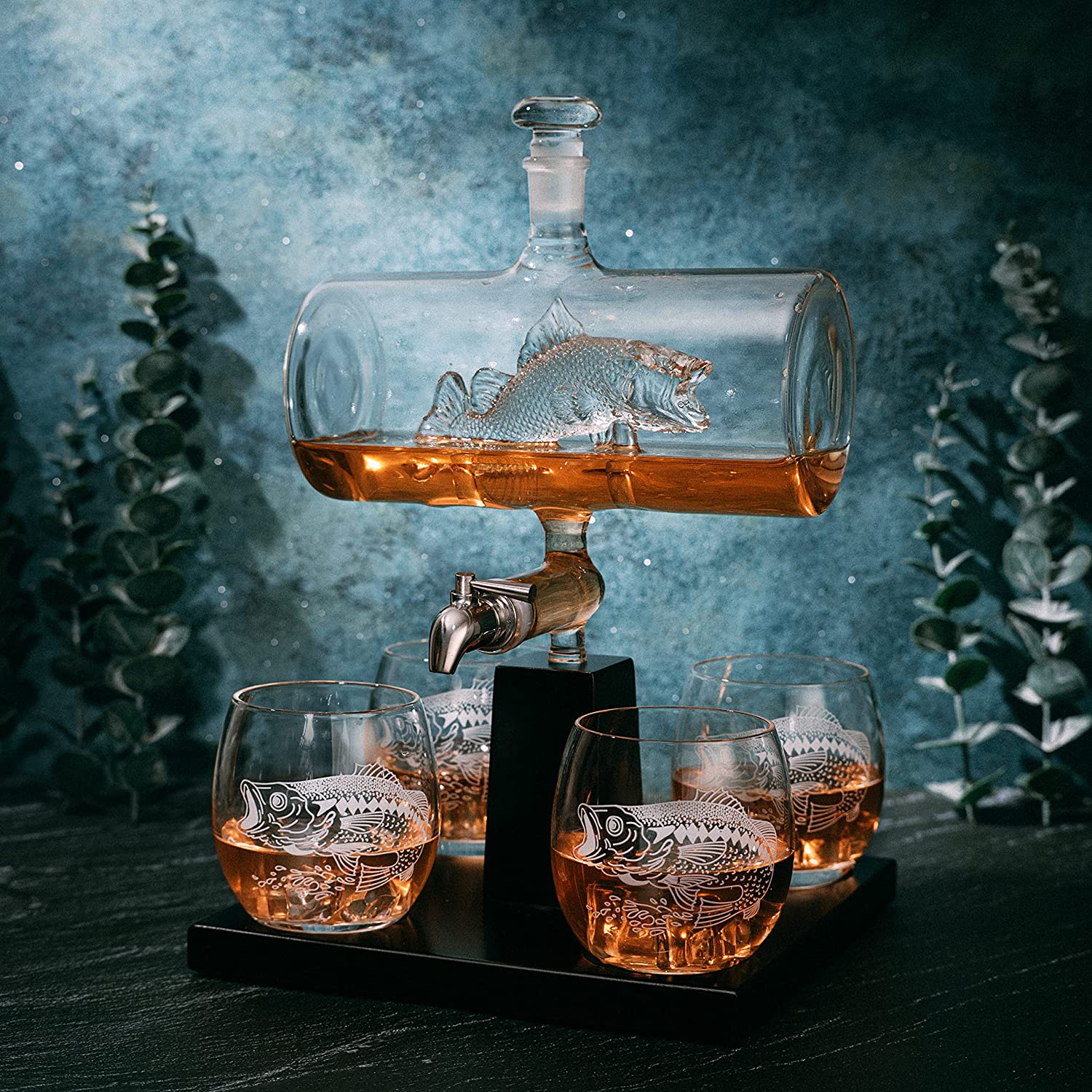 Whisky Dekanter Mit Adlerkopf Design - Glas Whiskyflasche Für Bar & Sammlung