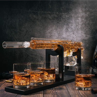 AR15 Whiskey Gun Decanter Set 1000 ml & 4 12oz Bullet Glasses