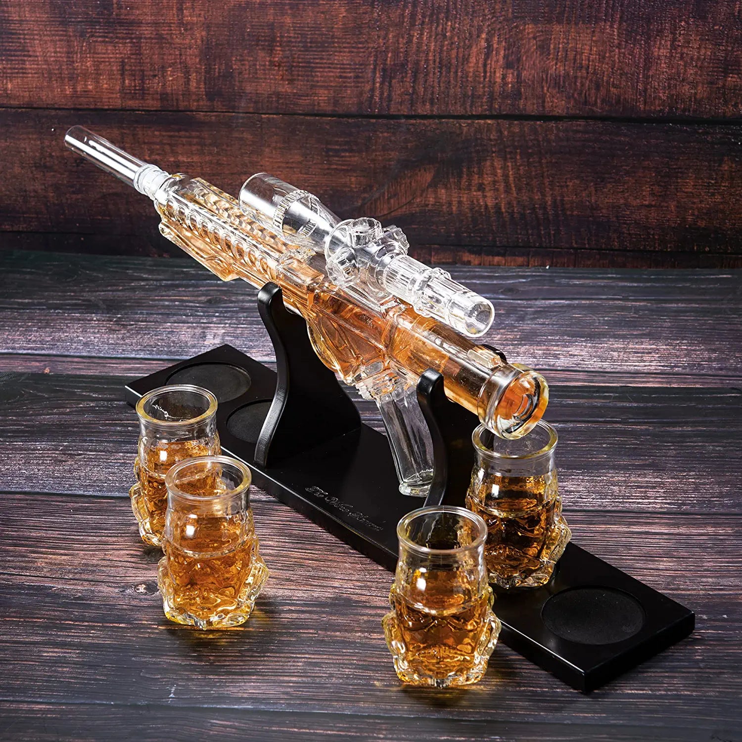 Blaster Gun Whiskey Wine Decanter Set Glasses Elegant Blaster Blaster Gun Whiskey Wine Decanter Set Glasses Elegant Blaster