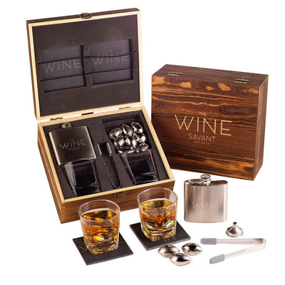 Whiskey Glasses And Football Chilling Stones Gift Set, 2 Whiskey Glasses, 8 Stainless Steel Whiskey Footballs, Coasters, Special Tongs & Freezer Pouch