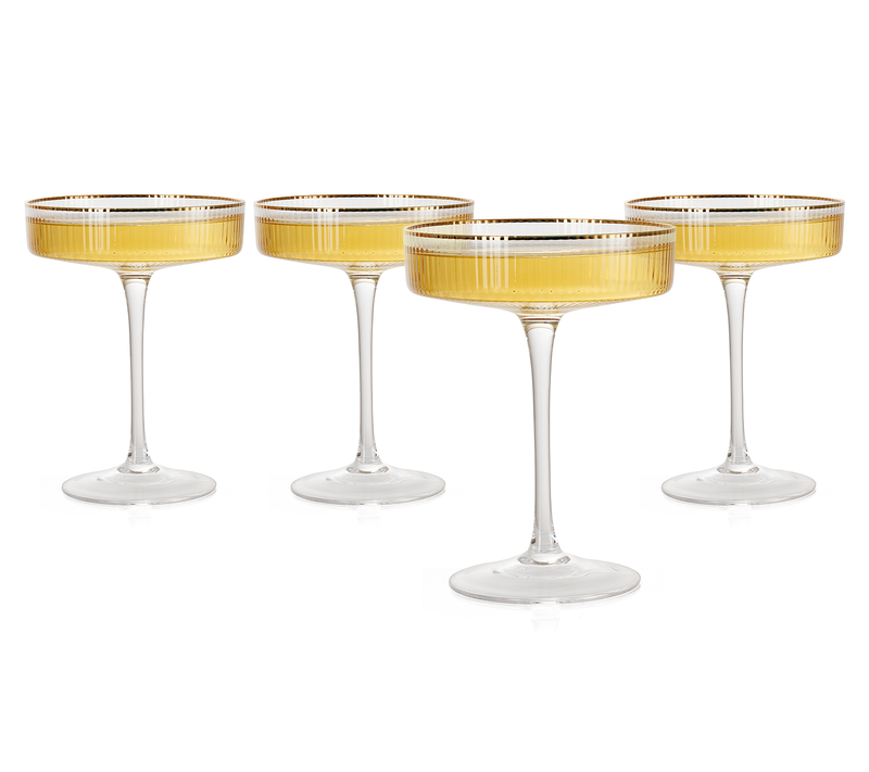 Gold Rimmed Cocktail Glasses (Set of 2) - Limited Abode
