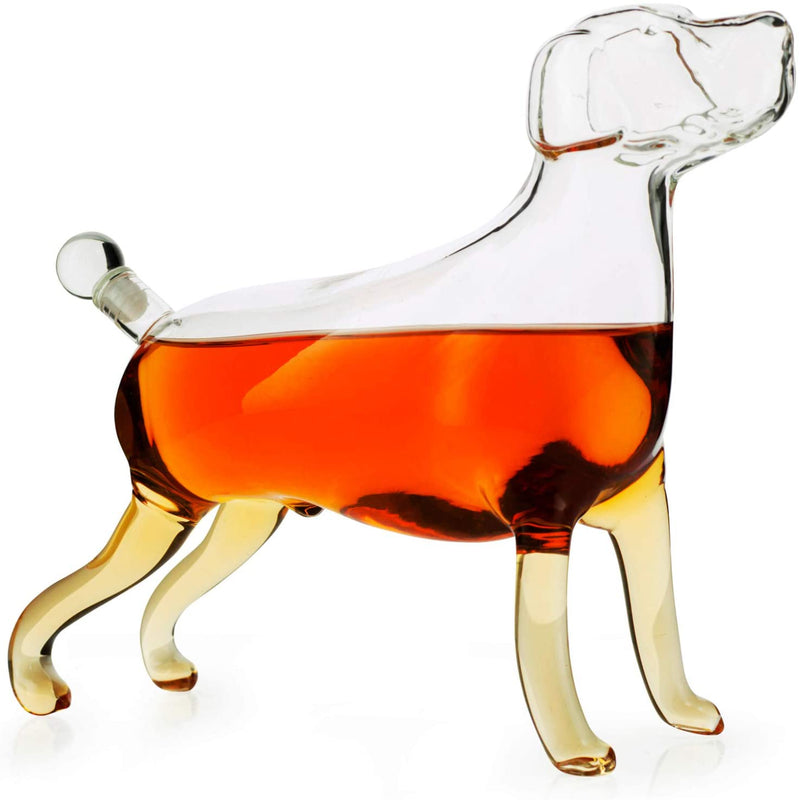 Dog Animal Wine & Whiskey Decanter The Wine Savant - Beautiful Profile of A Labrador Dog 500ml - Whiskey, Wine Scotch or Liquor Decanter