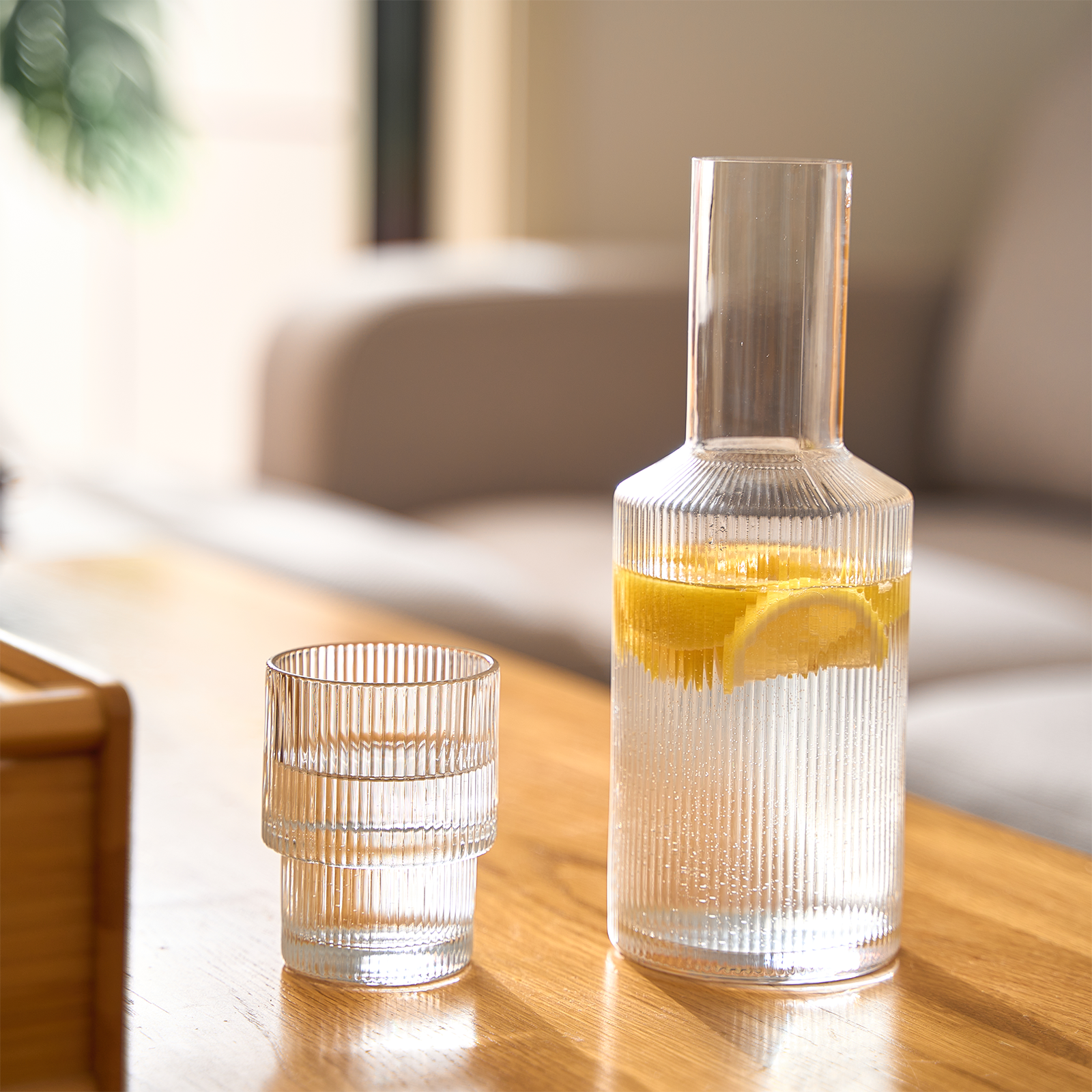 Elle Décor Vintage Night Bedside 33 Oz. Water Carafe With Tumbler, 2 Elle Décor Vintage Night Bedside 33 Oz. Water Carafe With Tumbler, 2