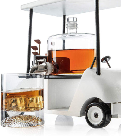 (CANADA ONLY) Golf Decanter Whiskey Decanter and Whiskey Glasses