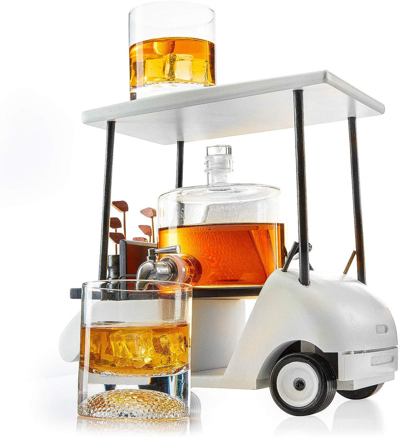 Golf Whiskey Decanter and 4 Liquor Glasses - Decanter & Glass Set - Go –  The Wine Savant