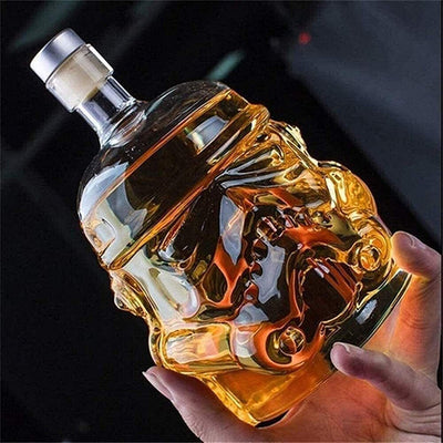 Transparent Creative Whiskey Decanter Set Bottle with 2 Wine Glasses 150ml for liquor, Bourbon, Scotch, Vodka, Father's Day Gift for Men Women