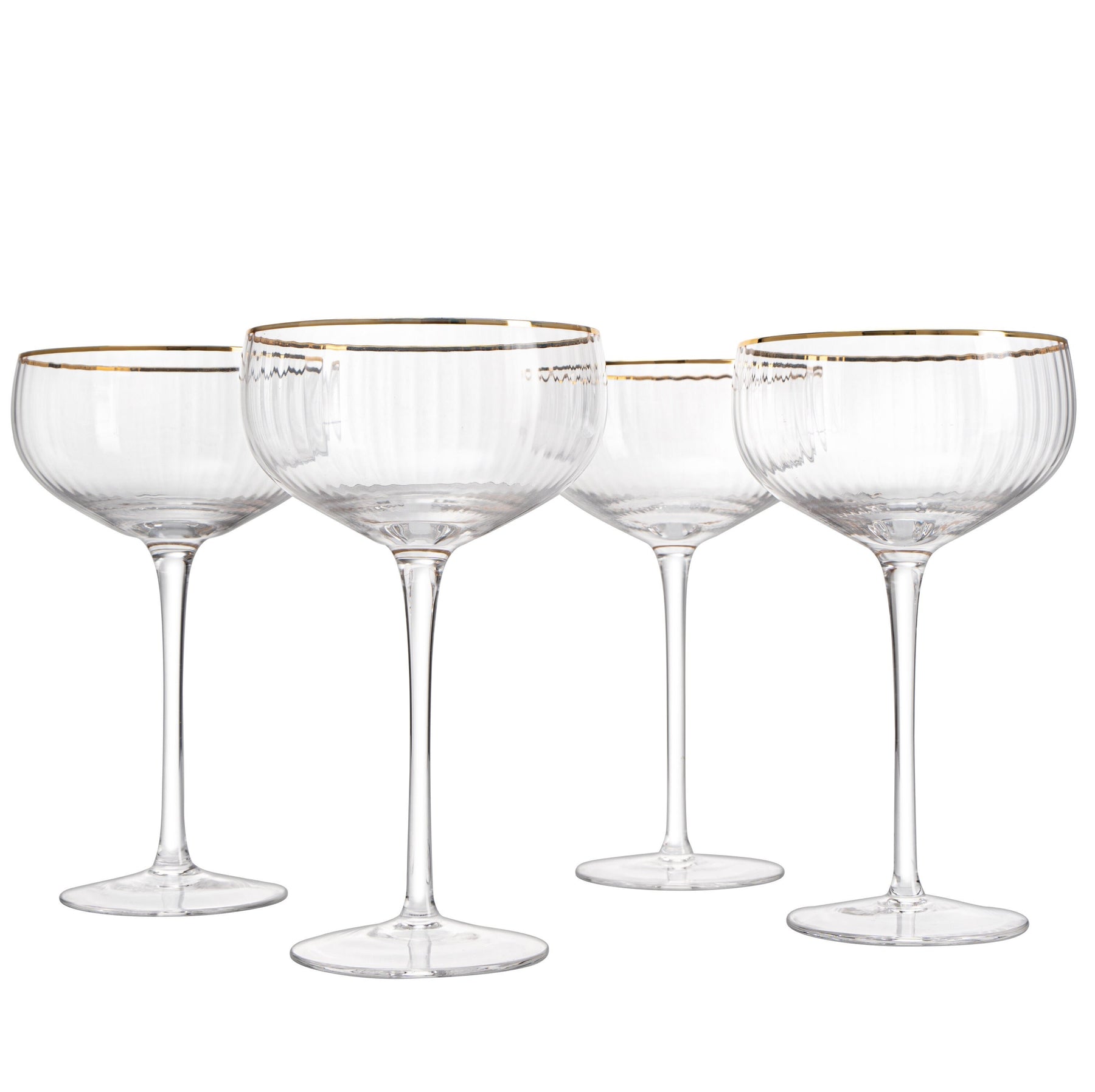 Gold Rim Ribbed Martini Glass by World Market