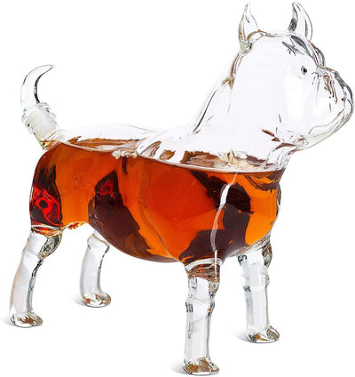 French Bull Dog - Pug Animal Whiskey and Wine Decanter The Wine Savant - 500ml - Whiskey, Wine Scotch or Liquor Decanter